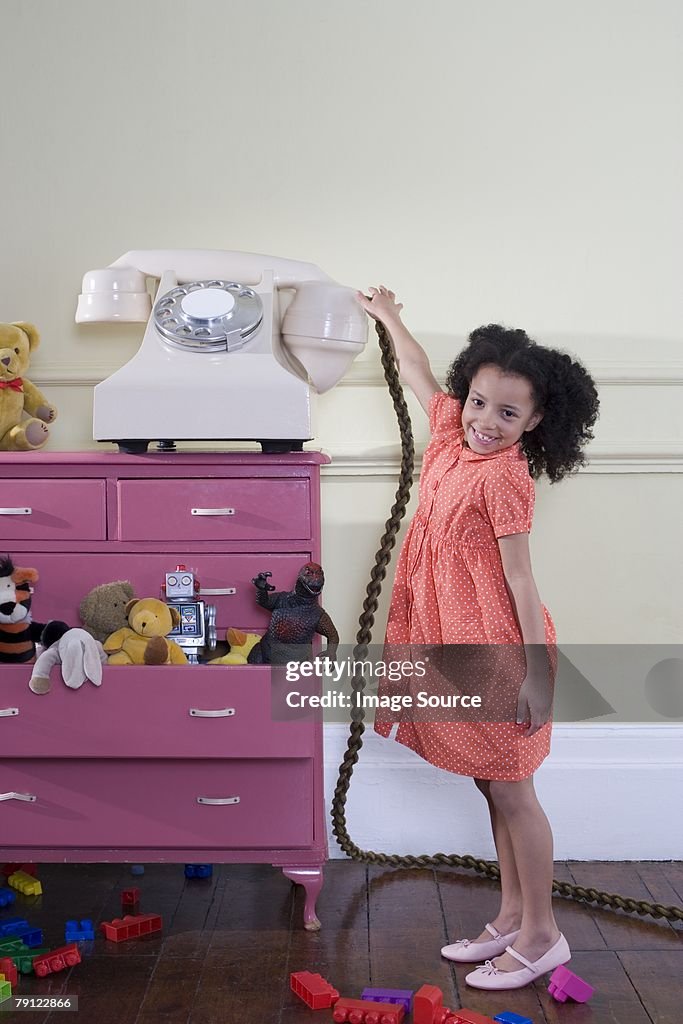 Chica de gran alcance para teléfono