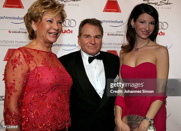 Angela Wepper, Fritz Wepper and their daughter Sophie attend the 35th German Film Ball at the Bayerischer Hof on January 19, 2008 in Munich, Germany.