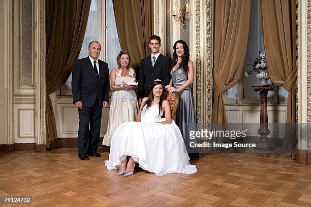 quinceanera girl and family - 15th birthday stock pictures, royalty-free photos & images