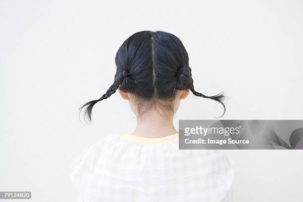 girl を二つに結んだ髪 - 二つに結んだ髪 ストックフォトと画像