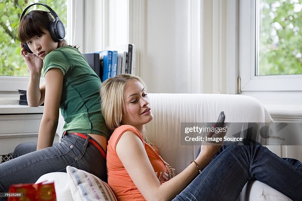 Young women relaxing