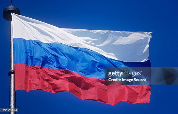 russian flag - russland stock-fotos und bilder