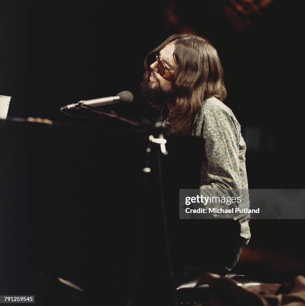 American songwriter Jimmy Webb performing at the piano on the BBC TV show 'The Old Grey Whistle Test', London, 28th June 1971.