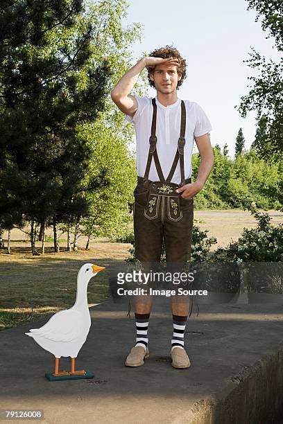 lucky hans - lederhosen stock pictures, royalty-free photos & images