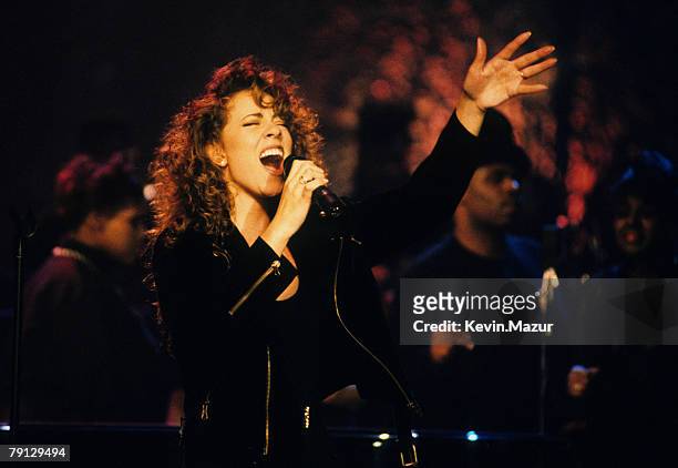 Mariah Carey performs during her MTV Unplugged performance recording on March 16, 1992 in New York.