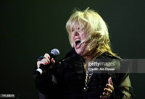 Connie Lush performs during the 'Number One Project' charity concert at the Echo Arena on January 19, 2008 in Liverpool, England. The event aims to...