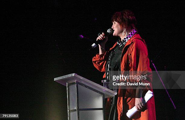 Janice Long compares The Number One Project in The Liverpool Echo Arena, January 19, 2008 in Liverpool, England.