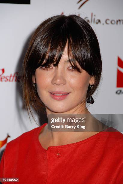 Actress Emma Lung arrives at the GDay USA Australia.com black tie gala held at the Grand Ballroom in the Hollywood & Highland Center on January 19,...