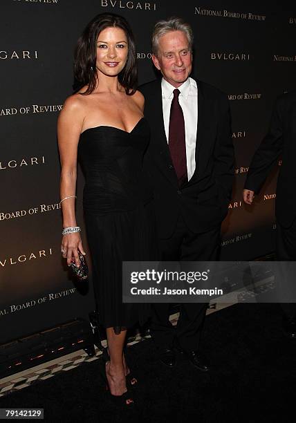 Actors Catherine Zeta Jones and Michael Douglas attend the 2007 National Board of Review of Motion Pictures Annual Awards Gala at Cipriani 42nd...