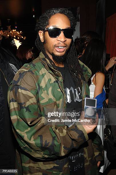 Rapper Lil' Jon with Ice Pod iPod Cases at Boost Mobile at Marquee Lounge on January 20, 2008 in Park City, Utah.