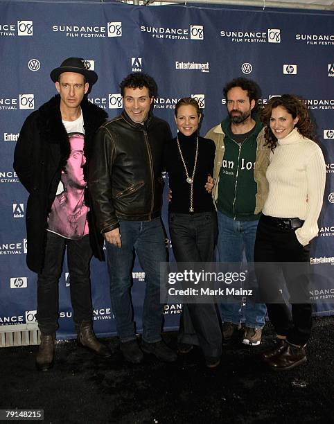 DirectorJohan Renck, actors Rufus Sewell, Mario Bello,Jason Patric and Amy Brenneman arrive at the premiere for "Downloading Nancy" held at the...