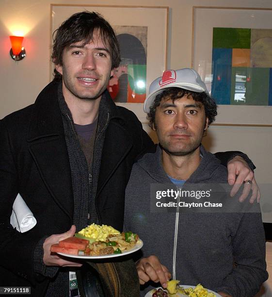 Emanuel Michael and Taika Waititi attends the Native Forum Brunch at the Mustang Restaurant during the 2008 Sundance Film Festival on January 20,...