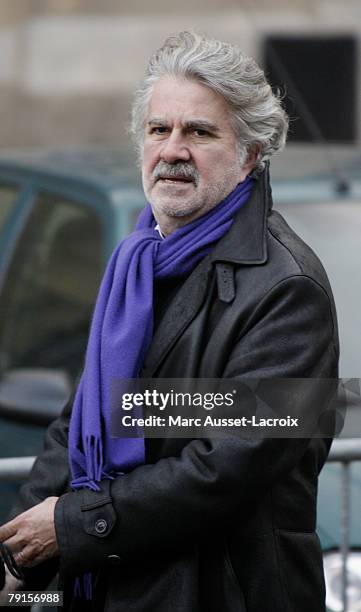 Roland Magdane arrives at St Germain church to attend the funeral mass of French singer Carlos on January 22, 2008 in Paris, France.