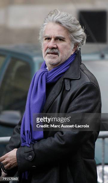 Roland Magdane arrives at St Germain church to attend the funeral mass of French singer Carlos on January 22, 2008 in Paris, France.