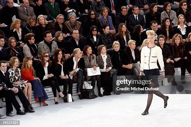 Natalia Vodianova, Elodie Navarre, Audrey Marney, Joanna Preiss, Mrs Sapperstein and Mrs Repossy attend the Chanel Fashion show, during Paris Fashion...