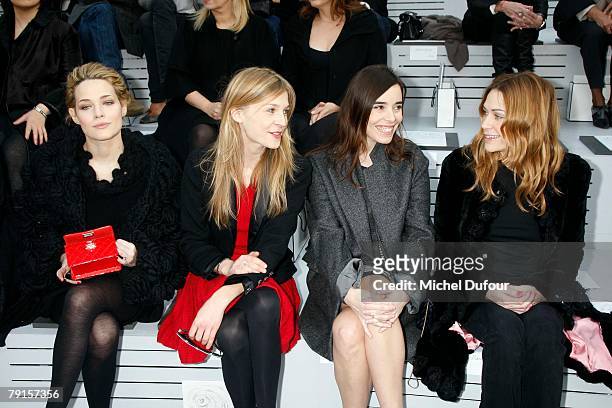Laura Chiatti, Clemence Poesy, Elodie Bouchez, Maris Josee Croze attend the Chanel Fashion show, during Paris Fashion Week Spring-Summer 2008 at...