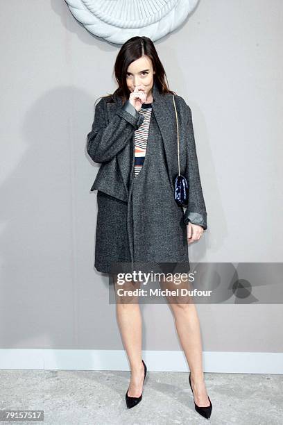 Elodie Bouchez attends the Chanel Fashion show, during Paris Fashion Week Spring-Summer 2008 at Grand Palais on January 22, 2008 in Paris, France.