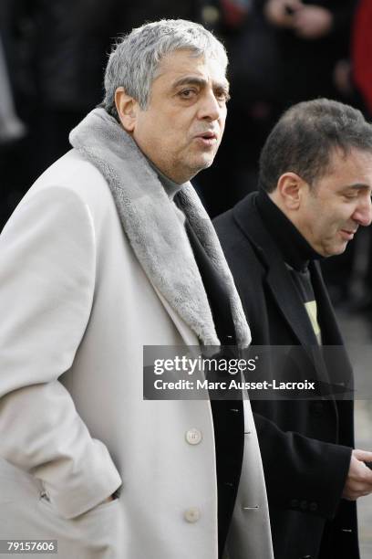 Enrico Macias leaves the St Germain church after the funeral mass of singer Carlos on January 22, 2008 in Paris, France.