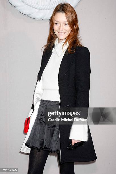 Audrey Marney attends the Chanel Fashion show, during Paris Fashion Week Spring-Summer 2008 at Grand Palais on January 22, 2008 in Paris, France.