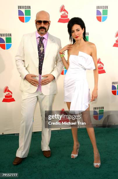 Music producer Andres Levin and singer CuCu Diamantes arrive to the 8th Annual Latin GRAMMY Awards at Mandalay Bay on November 8, 2007 in Las Vegas,...