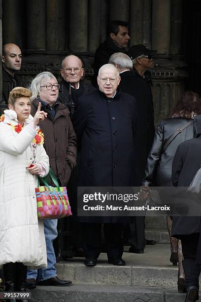 Ichel Charasse arrives at St Germain church to attend the funeral mass of singer Carlos on January 22, 2008 in Paris, France.