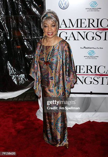 Ruby Dee arrives at "American Gangster" premiere at the Apollo Theater on October 19, 2007 in New York City, New York.