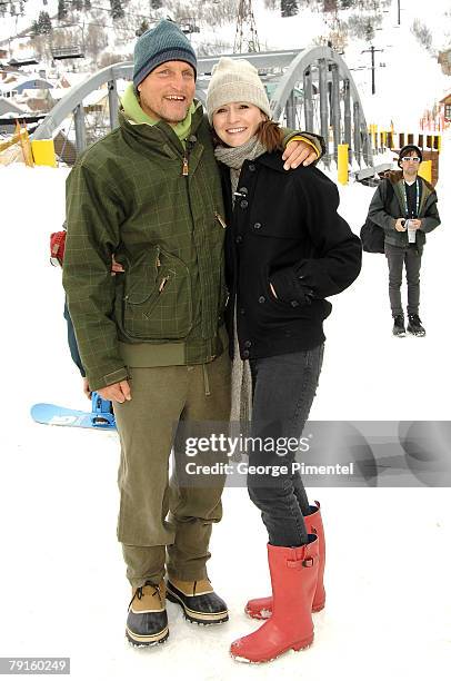 Actor Woody Harrelson and Actress Emily Mortimer seen around town at the 2008 Sundance Film Festival on January 19, 2008 in Park City, Utah.