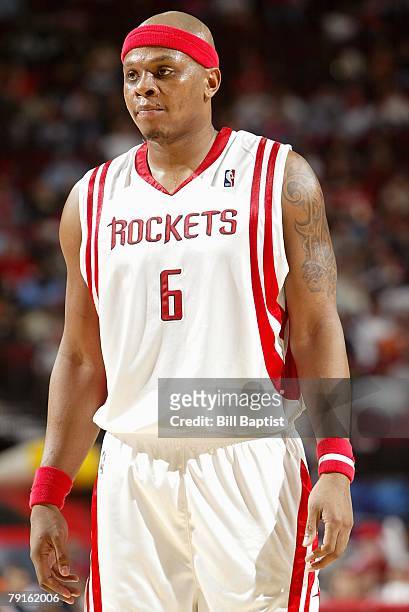 Bonzi Wells of the Houston Rockets stands on the court during the game against the Golden State Warriors on December 31, 2007 at the Toyota Center in...