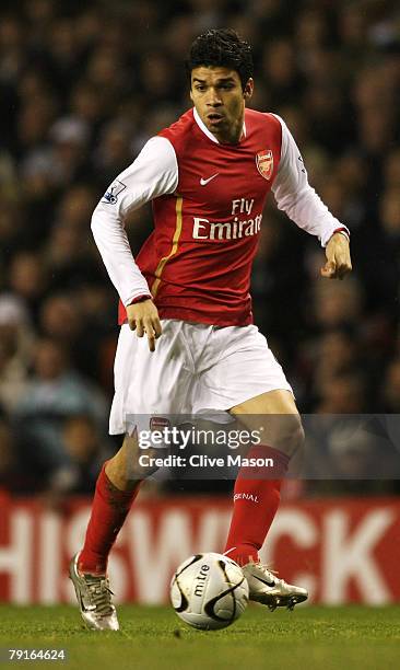 Eduardo of Arsenal in action during the Carling Cup Semi-final second leg match between Tottenham Hotspur and Arsenal at White Hart Lane on January...