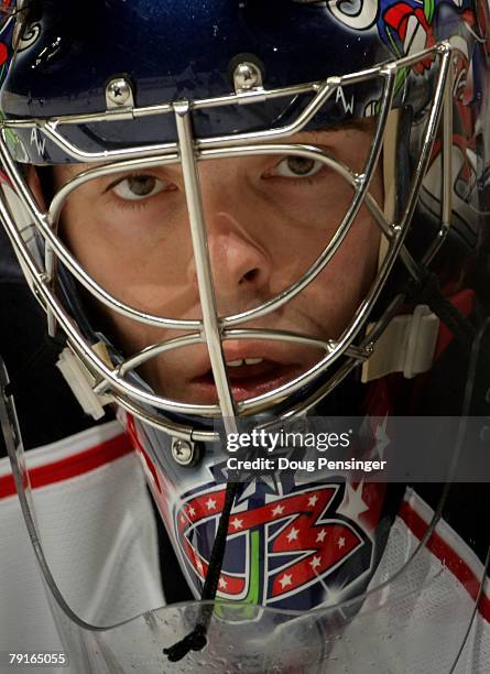 Goaltender Pascal Leclaire of the Columbus Blue Jackets gave up three goals and collected the loss against the Colorado Avalanche at the Pepsi Center...