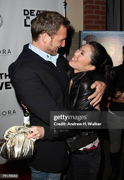 Actors Josh Lucas and Vanessa Kai attend the party for "Death in Love" held at the Main Street Movieline House during the 2008 Sundance Film Festival...