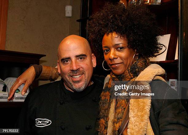 Actress Leslie Silva poses with the DCS display at the Gibson Guitar celebrity hospitality lounge held at the Miners Club during the 2008 Sundance...