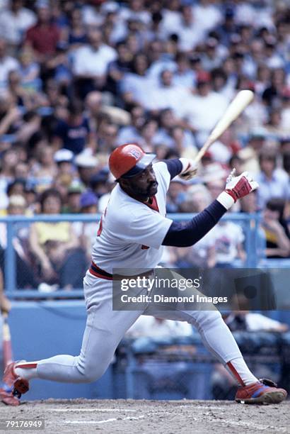 Firstbaseman George Scott of the Boston Red Sox swings at a pitch during an at bat in a game in July, 1978 against the Cleveland Indians at Municipal...