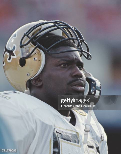 Brian Forde, Linebacker for the New Orleans Saints during the National Football Conference West game against the San Francisco 49ers on 1 December...