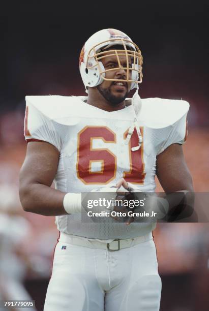 Tony Mayberry, Center for the Tampa Bay Buccaneers during the National Football Conference West game against the San Francisco 49ers on 18 November...