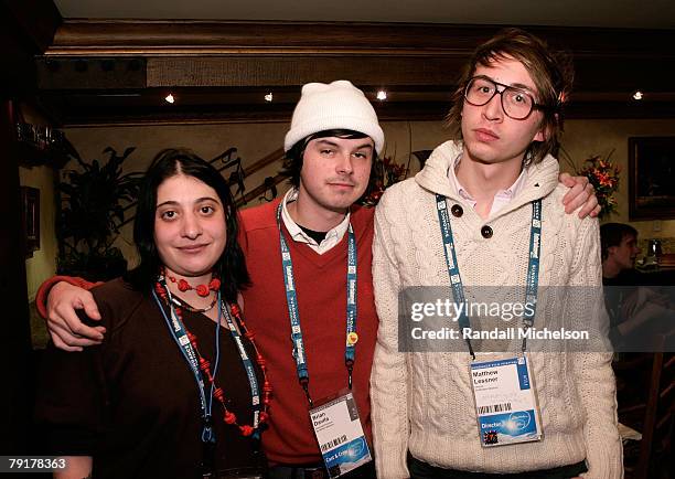 Danielle Di Giacomo, Brian Davila and Matthew Lessner attend the Stella Artois Media Dinner at the Stein Eriksen Lodge during 2008 Sundance Film...