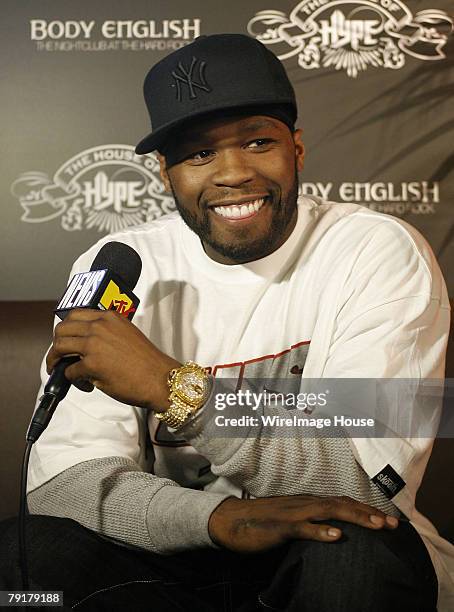 Cent, Randall Emmett and Chris Lighty announce production company at Hard Rock's Rehab at House of Hype on January 19, 2008 in Park City, Utah.