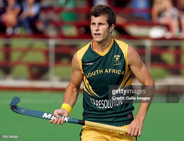 Austin Smith of South Africa during the Five Nations Mens Hockey tournament match between South Africa and Germany held at the North West University...