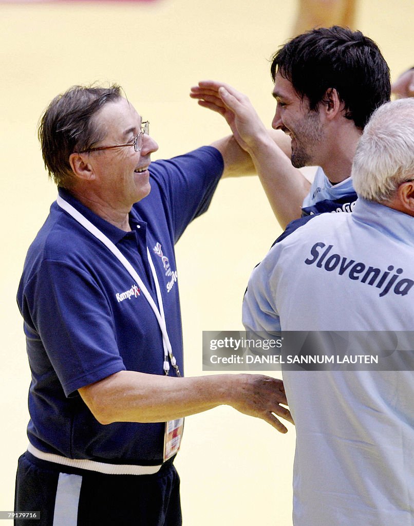 Slovenia's headcoach Stanko Iztok Ostrel