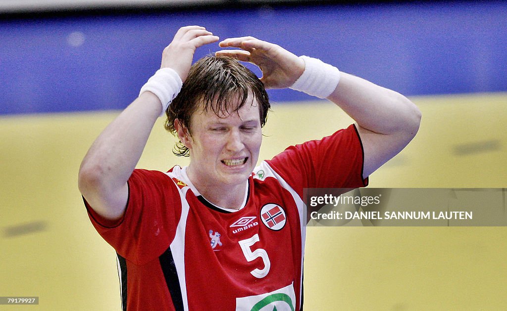 Norway's Frank Loke reacts during their