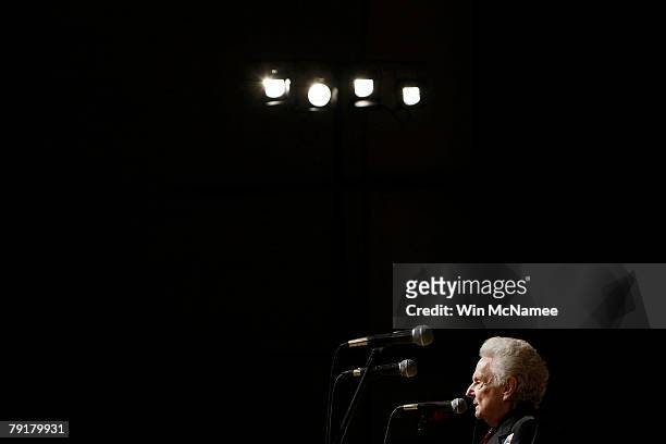 Dr. Ralph Stanley perfoms at a campaign event for former Sen. John Edwards at the University of South Carolina - Lancaster January 23, 2008 in...