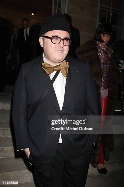 Alber Elbaz attends the Valentino Fashion show, during Paris Fashion Week Spring-Summer 2008 on January 23, 2008 at Musee Rodin in Paris, France.