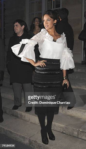 Eva Larue attends the Valentino Fashion show, during Paris Fashion Week Spring-Summer 2008 at Musee Rodin on January 23, 2008 in Paris, France.