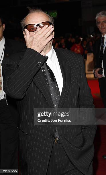 Jack Nicholson attends "The Bucket List" film premiere held at the Vue West End on January 23, 2008 in London, England.