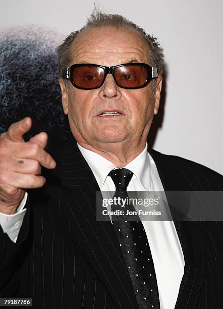 Jack Nicholson attends The Bucket List film premiere held at the Vue West End on January 23, 2008 in London, England.