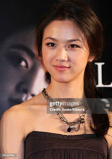 Actress Tang Wei attends the Japanese premier "Lust, Caution" at Mandarin Oriental Tokyo on January 24, 2008 in Tokyo, Japan. The winner of Golden...