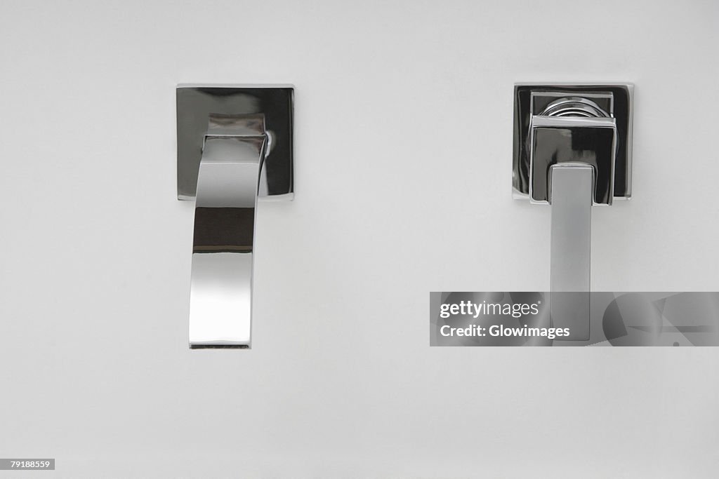 Close-up of a faucet in the bathroom