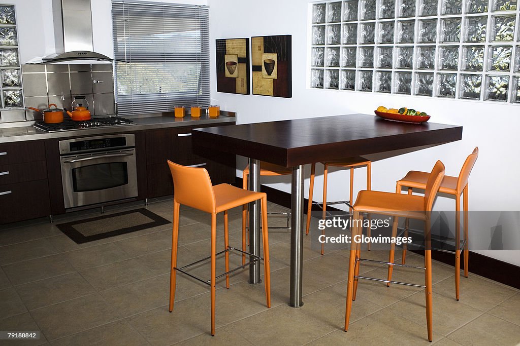 Interiors of a domestic kitchen