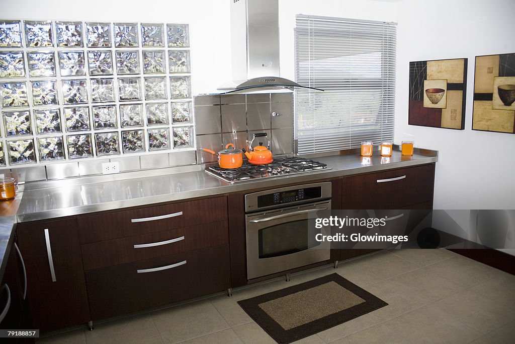 Interiors of a domestic kitchen