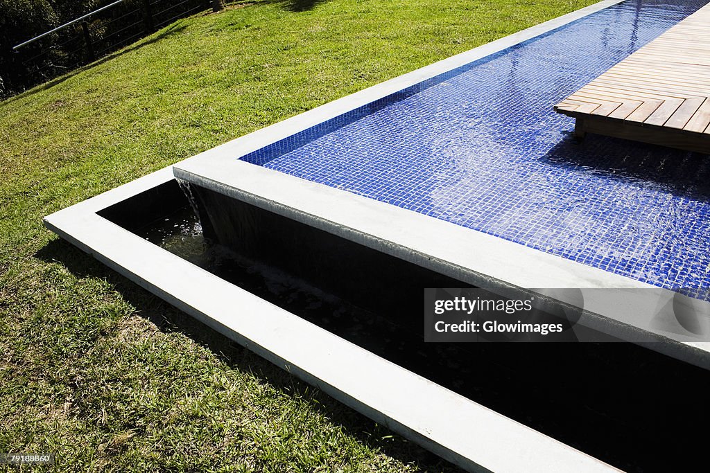 High angle view of a fountain